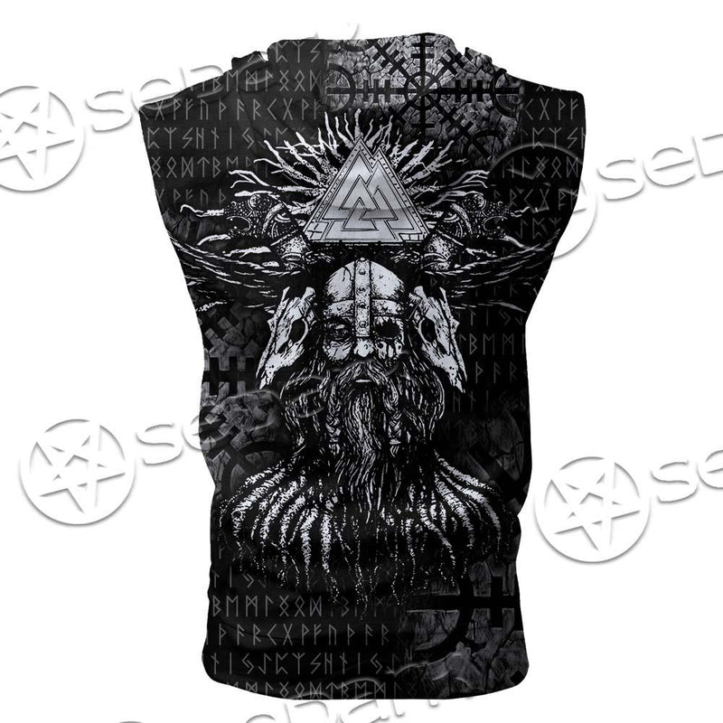 Nordic Norse Mythology Symbols SED-0631 Zip Sleeveless Hoodie
