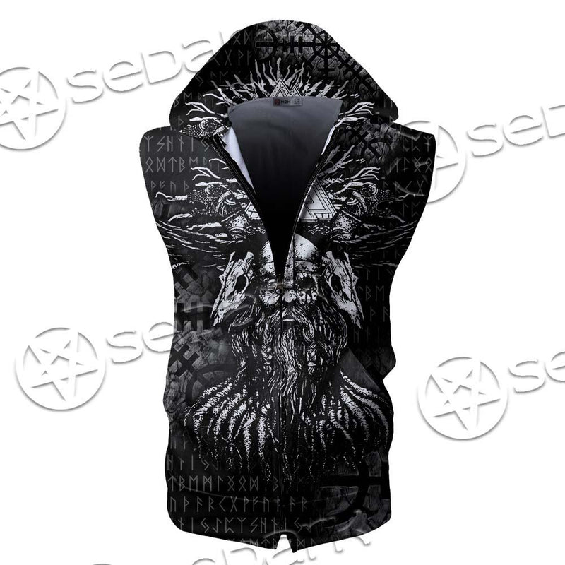 Nordic Norse Mythology Symbols SED-0631 Zip Sleeveless Hoodie