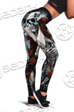 Gothic Skull And Rose SED-0638 Leggings Allover Print