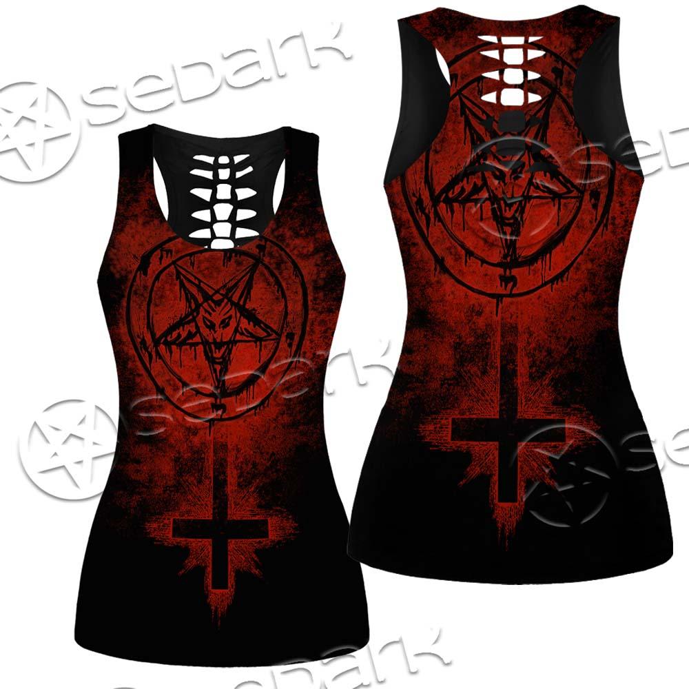 Red Sigil Of Baphomet SED-0658 Women Tank Top