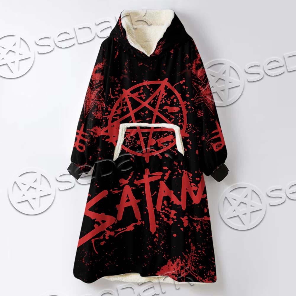 Red Satanic SED-0664 Oversized Sherpa Blanket Hoodie