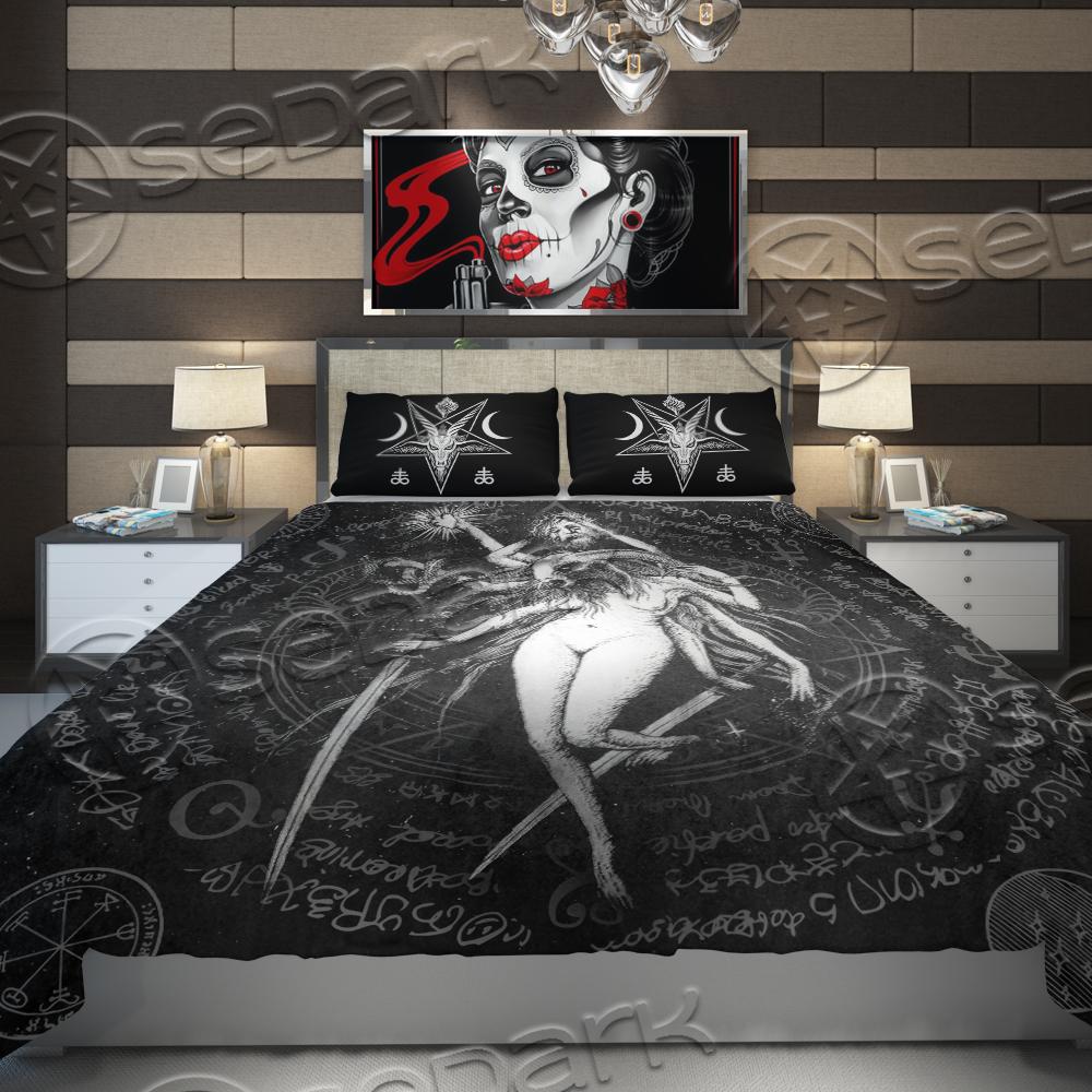 Goat Woman And Sigil Of Baphomet SED-0676 Bed set