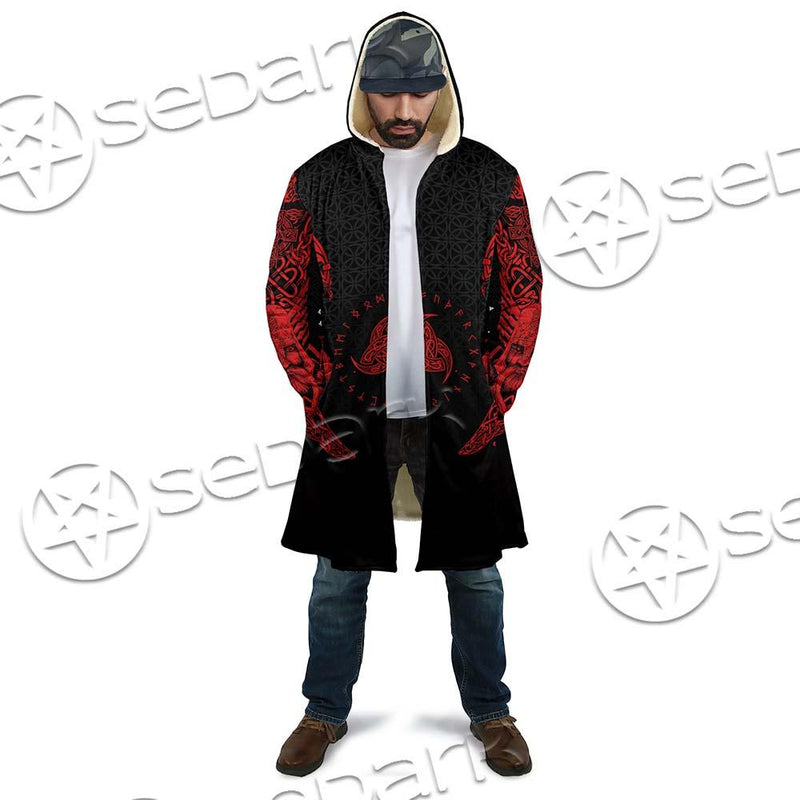 Ravens Norse Mythology Red Pattern SED-0697 Cloak