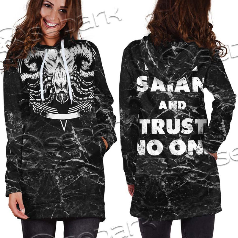 Hail Satan And Trust No One SED-0719 Hoodie Dress
