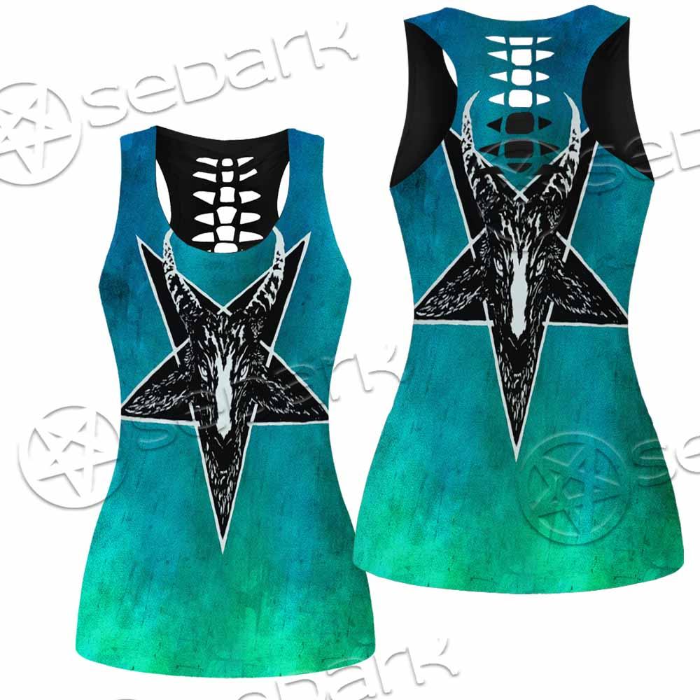 Gradiant Baphomet Mint SED-0757 Women Tank Top