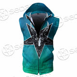 Gradiant Baphomet Mint SED-0757 Zip Sleeveless Hoodie