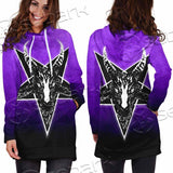 Gradiant Baphomet Purple SED-0759 Hoodie Dress