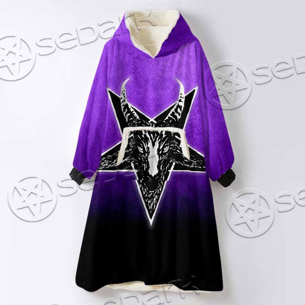 Gradiant Baphomet Purple SED-0759 Oversized Sherpa Blanket Hoodie