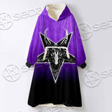 Gradiant Baphomet Purple SED-0759 Oversized Sherpa Blanket Hoodie
