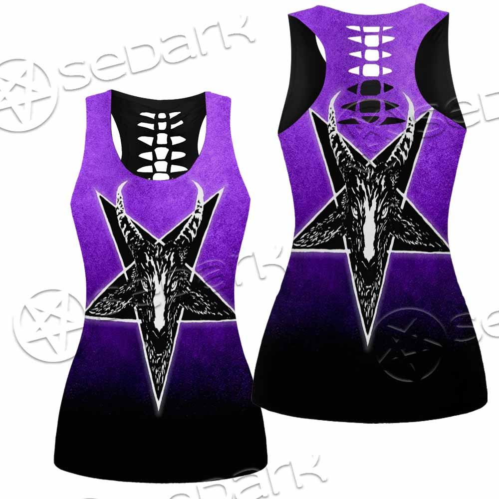 Gradiant Baphomet Purple SED-0759 Women Tank Top