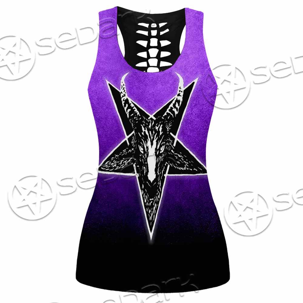 Gradiant Baphomet Purple SED-0759 Women Tank Top