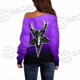 Gradiant Baphomet Purple SED-0759 Off Shoulder Sweaters