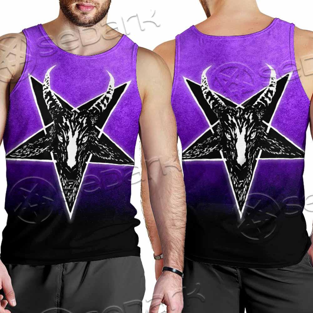 Gradiant Baphomet Purple SED-0759 Men Tank-tops