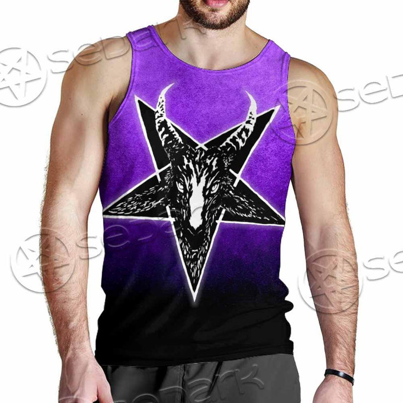 Gradiant Baphomet Purple SED-0759 Men Tank-tops