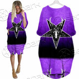 Gradiant Baphomet Purple SED-0759 Batwing Pocket Dress