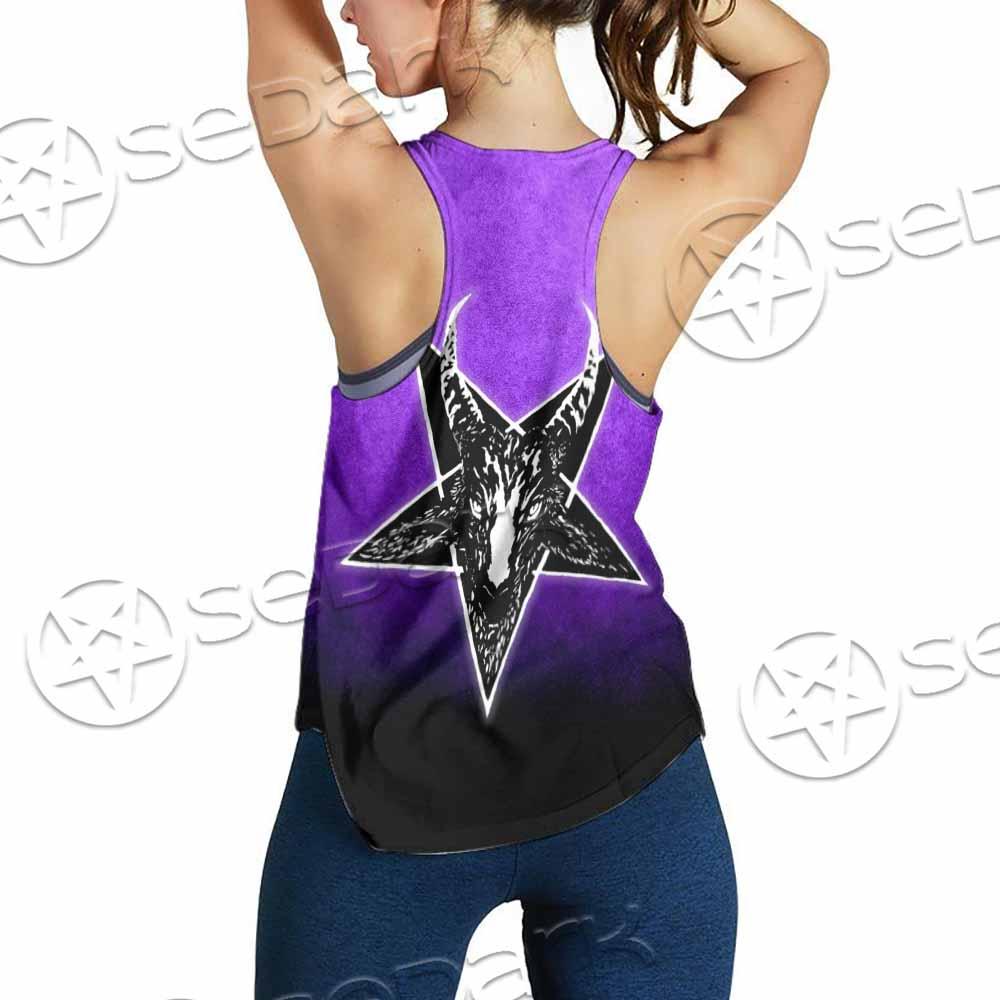 Gradiant Baphomet Purple SED-0759 Women Tank Top