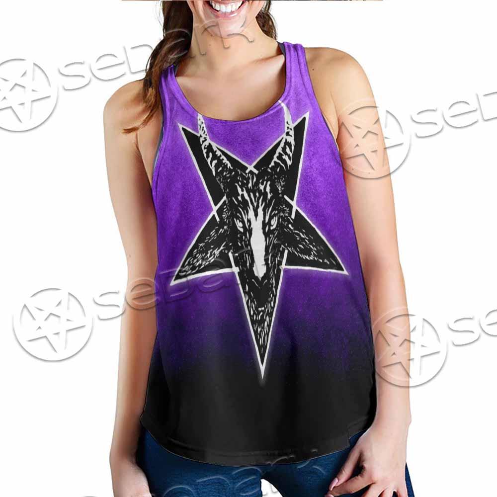 Gradiant Baphomet Purple SED-0759 Women Tank Top