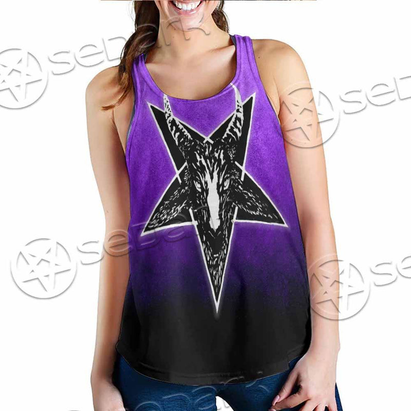 Gradiant Baphomet Purple SED-0759 Women Tank Top