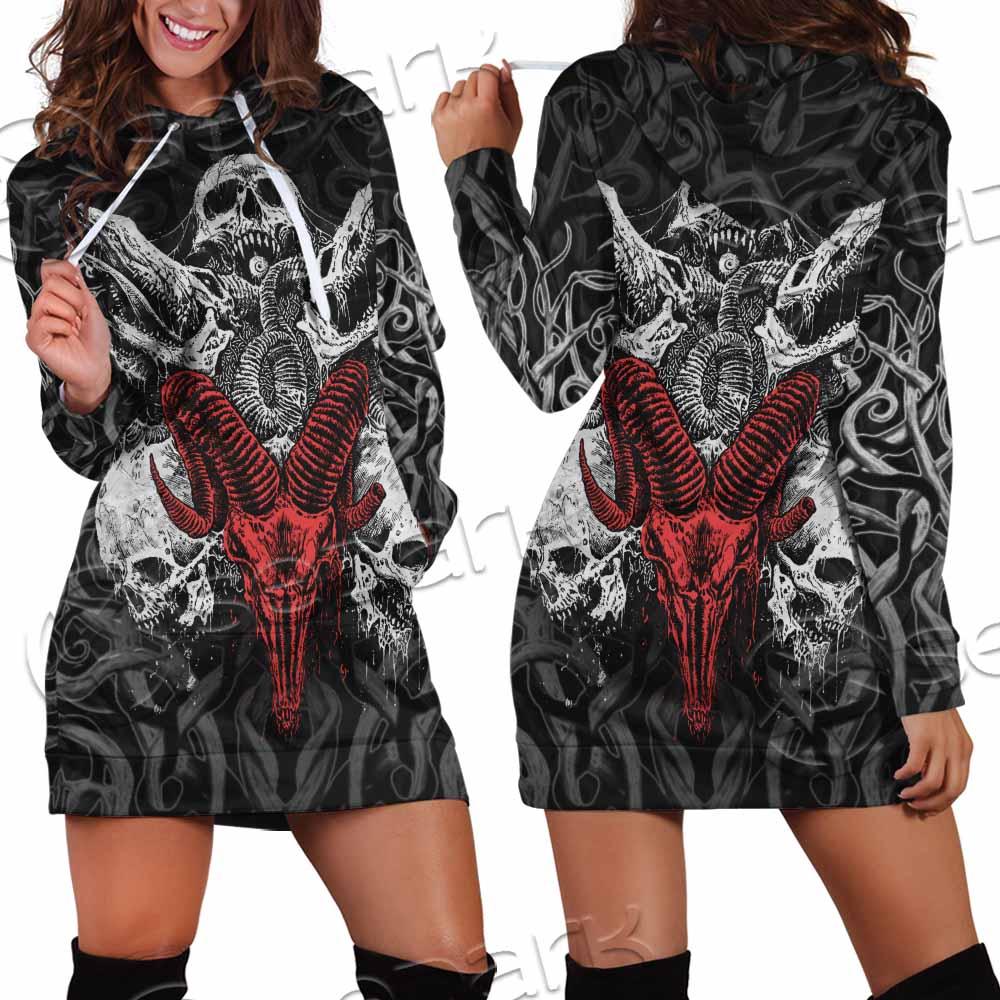 Skull Goat Head SED-0770 Hoodie Dress