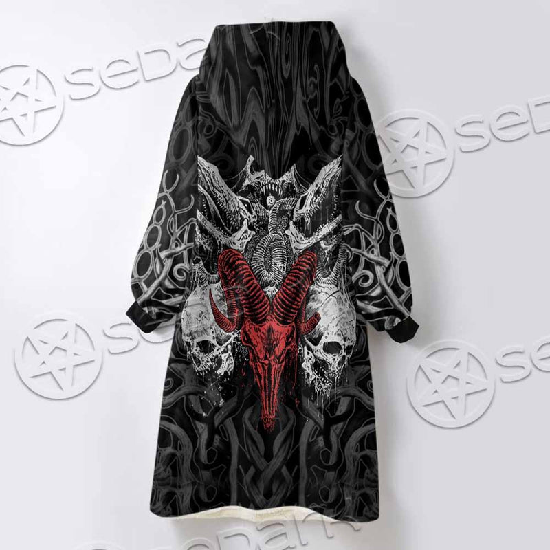 Skull Goat Head SED-0770 Oversized Sherpa Blanket Hoodie