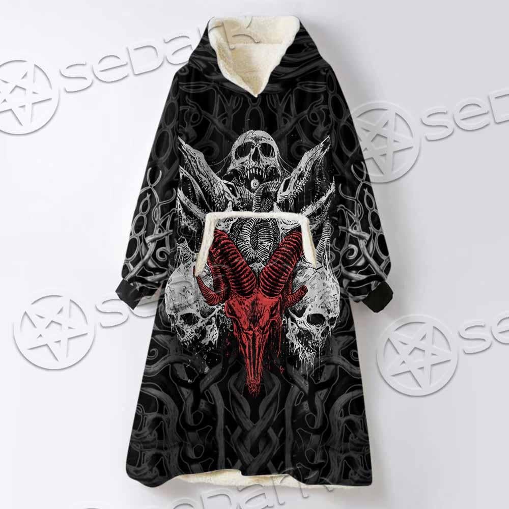 Skull Goat Head SED-0770 Oversized Sherpa Blanket Hoodie