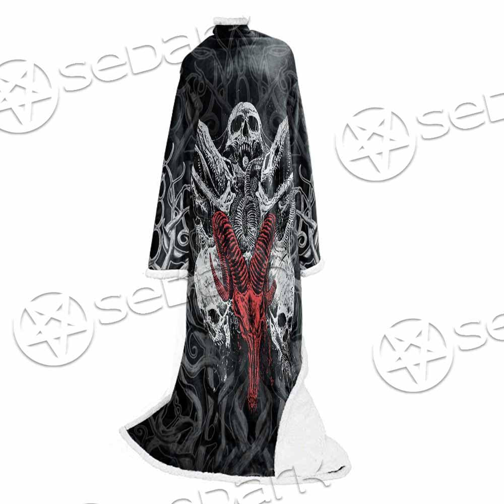 Skull Goat Head SED-0770 Sleeved Blanket