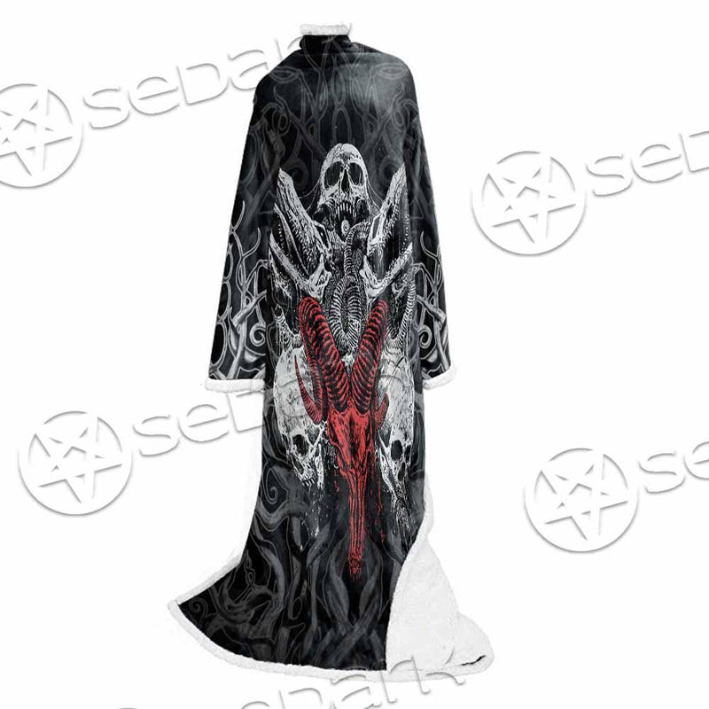 Skull Goat Head SED-0770 Sleeved Blanket