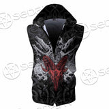 Skull Goat Head SED-0770 Zip Sleeveless Hoodie