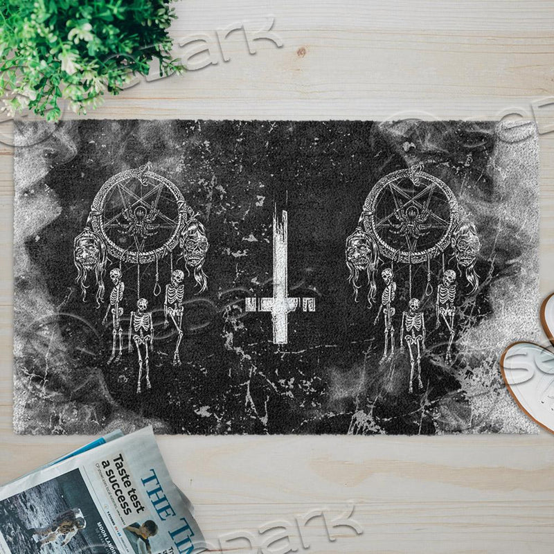 Skull Dream Catcher Inverted Cross SED-0784 Door Mat