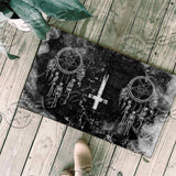 Skull Dream Catcher Inverted Cross SED-0784 Door Mat