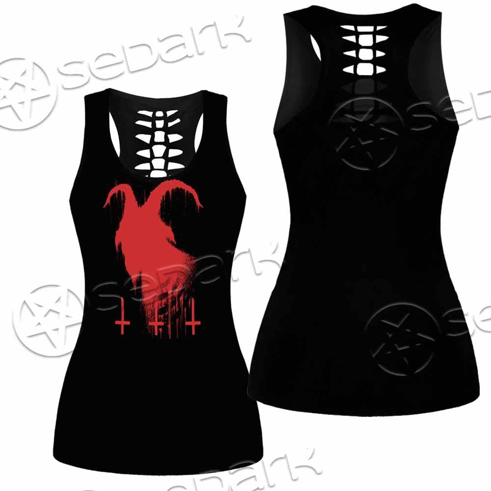 Goat Head Red 666 SED-0792 Women Tank Top