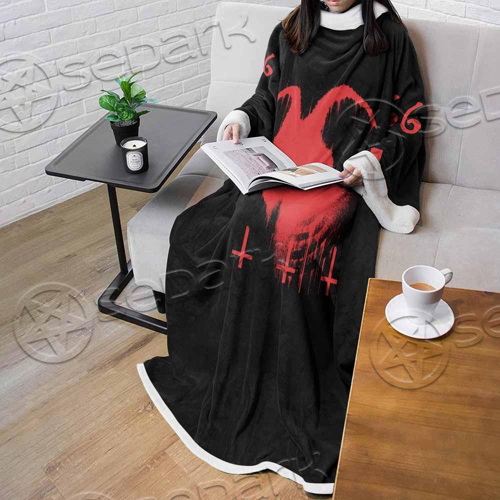 Goat Head Red 666 SED-0792 Sleeved Blanket