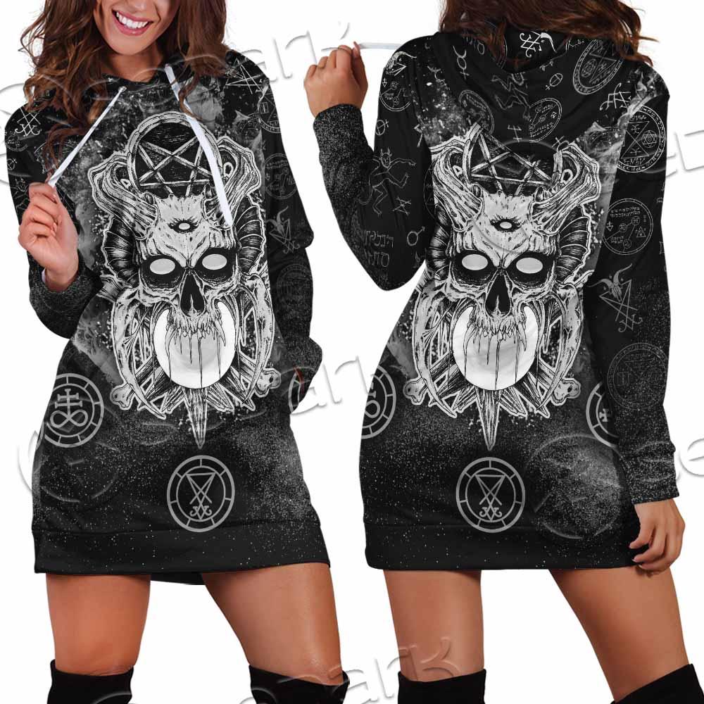 Skull Pentagram Scary SED-0803 Hoodie Dress