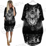 Skull Pentagram Scary SED-0803 Batwing Pocket Dress
