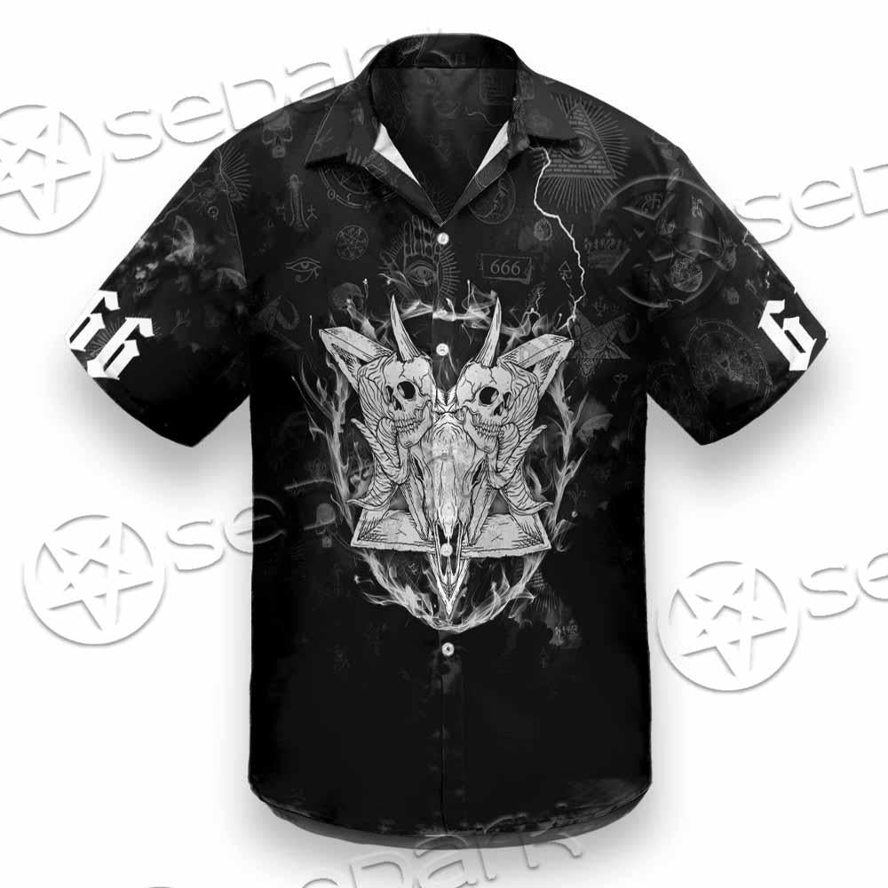 Skull Goat Head 666 SED-0808 Shirt Allover