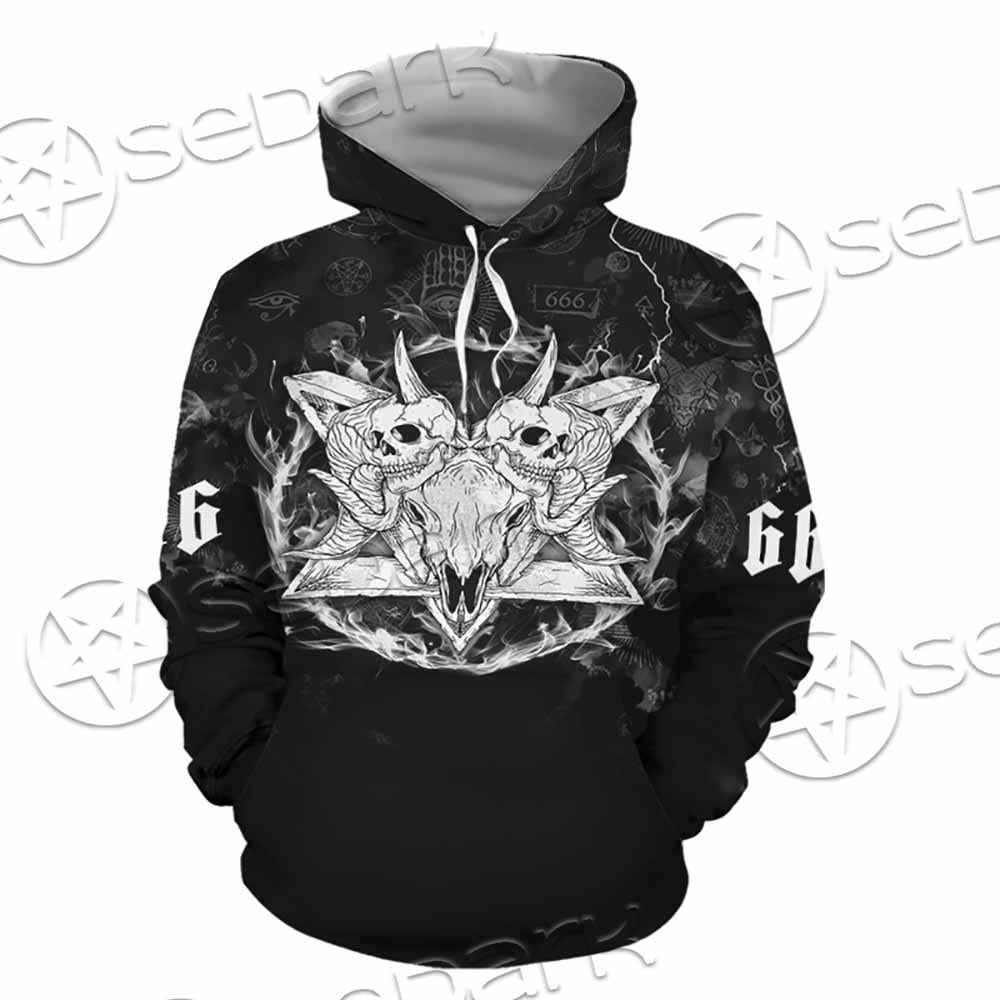 Skull Goat Head 666 SED-0808 Hoodie & Zip Hoodie