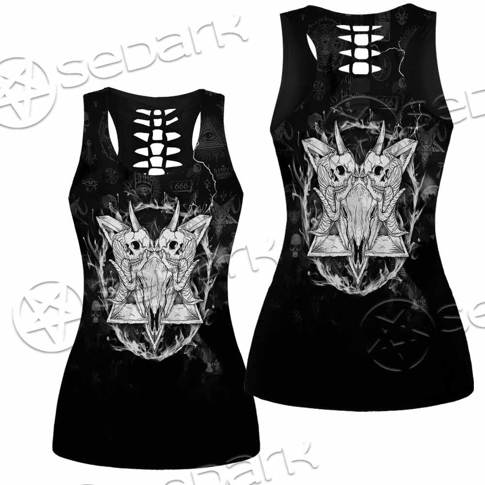 Skull Goat Head 666 SED-0808 Women Tank Top