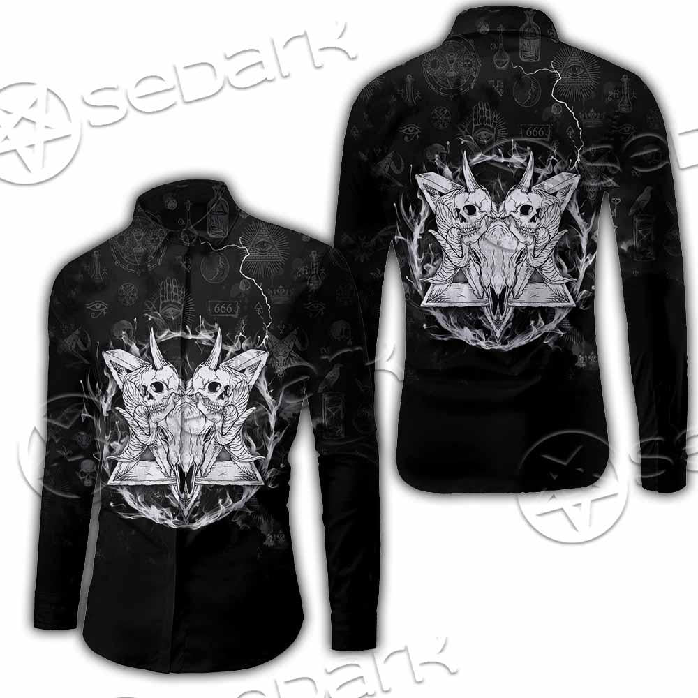 Skull Goat Head 666 SED-0808 Shirt Allover
