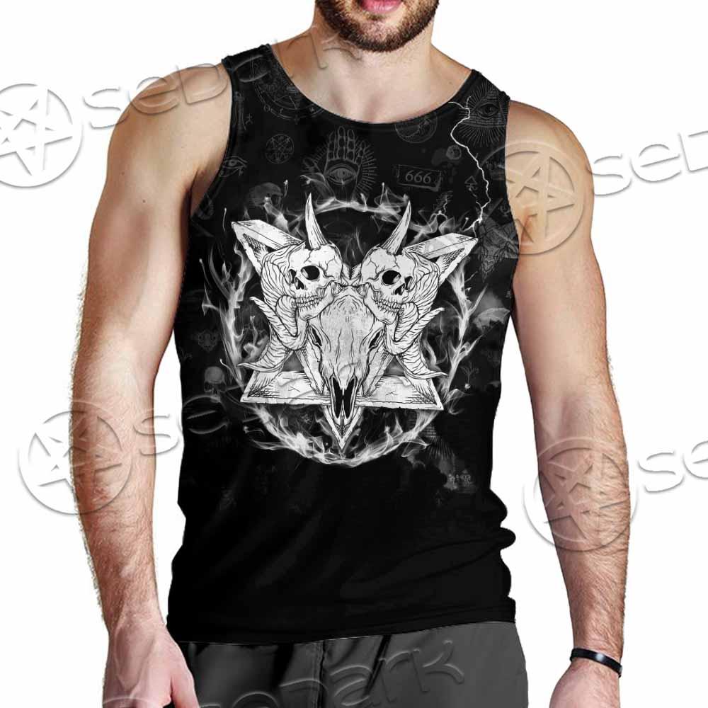 Skull Goat Head 666 SED-0808 Men Tank-tops