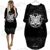 Skull Goat Head 666 SED-0808 Batwing Pocket Dress