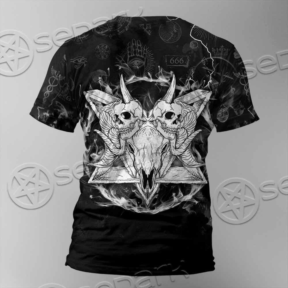 Skull Goat Head 666 SED-0808 Unisex T-shirt