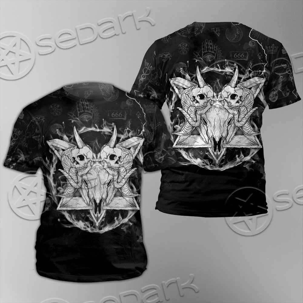 Skull Goat Head 666 SED-0808 Unisex T-shirt