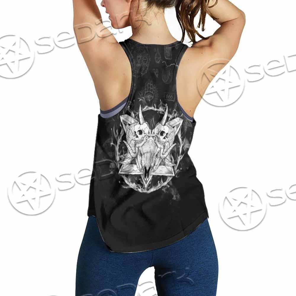 Skull Goat Head 666 SED-0808 Women Tank Top