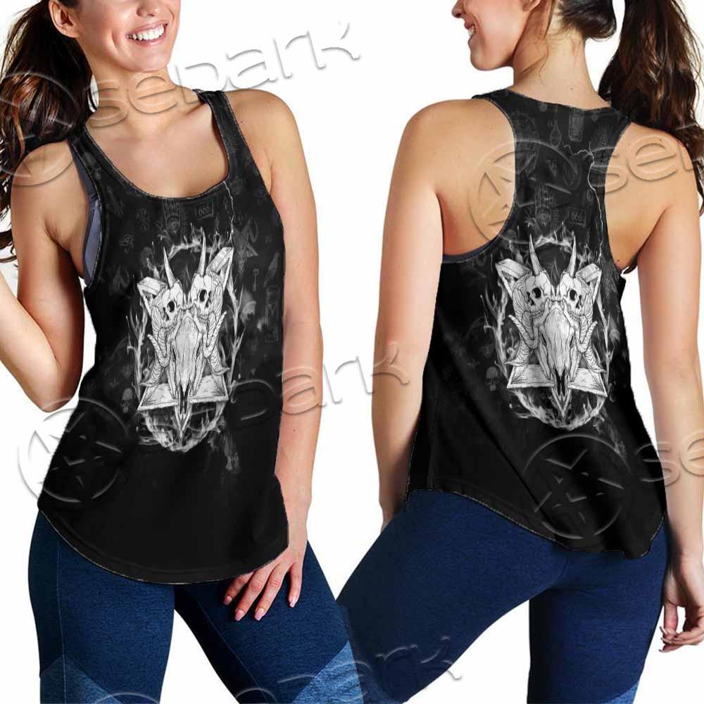Skull Goat Head 666 SED-0808 Women Tank Top