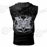 Skull Goat Head 666 SED-0808 Zip Sleeveless Hoodie