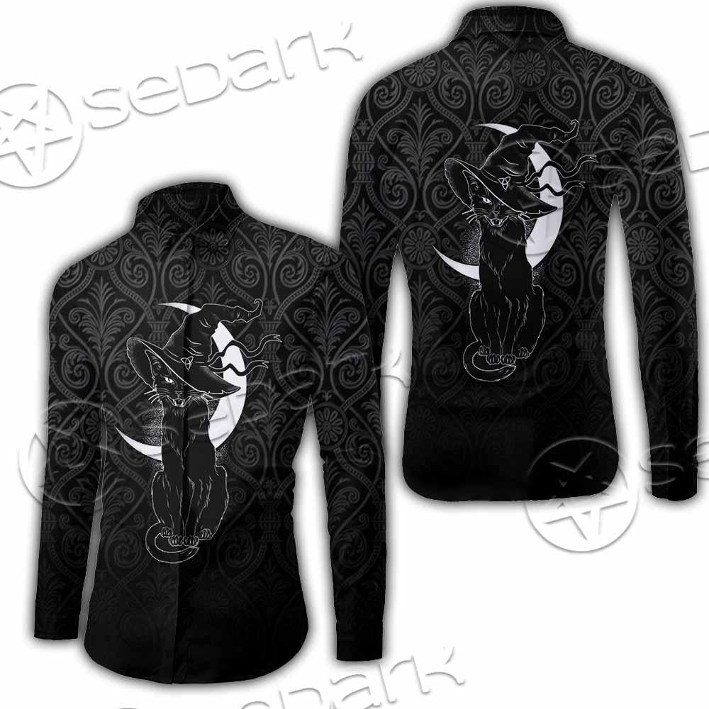Gothic Moon Black Cat SED-0812 Shirt Allover