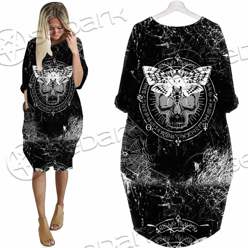 Goth Death Moth SED-0838 Batwing Pocket Dress