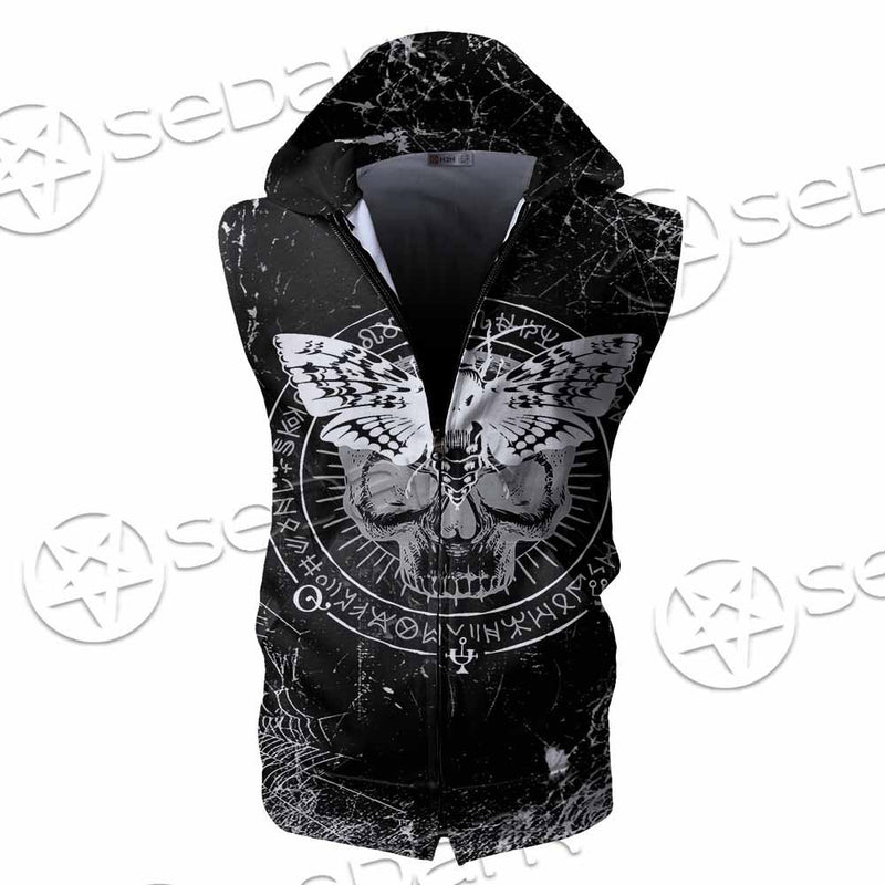 Goth Death Moth SED-0838 Zip Sleeveless Hoodie