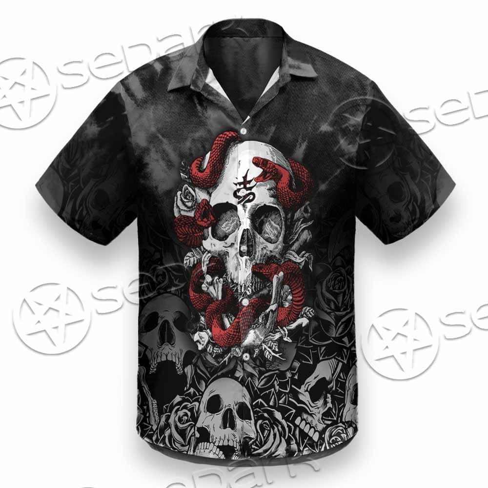 Skull Rose Snake Brimstone SED-0850 Shirt Allover
