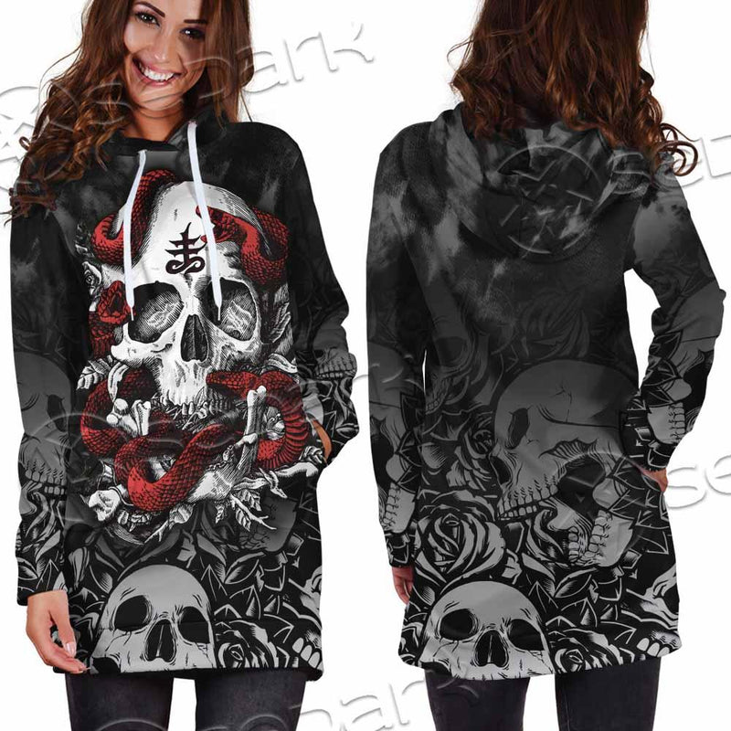 Skull Rose Snake Brimstone SED-0850 Hoodie Dress